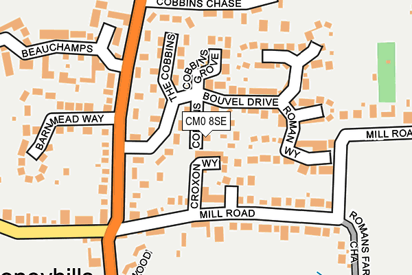 CM0 8SE map - OS OpenMap – Local (Ordnance Survey)