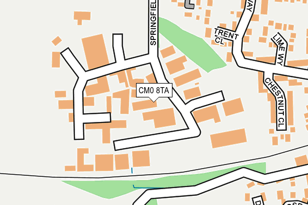 CM0 8TA map - OS OpenMap – Local (Ordnance Survey)