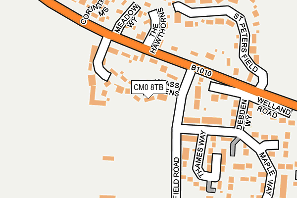 CM0 8TB map - OS OpenMap – Local (Ordnance Survey)