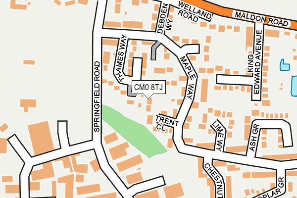 CM0 8TJ map - OS OpenMap – Local (Ordnance Survey)