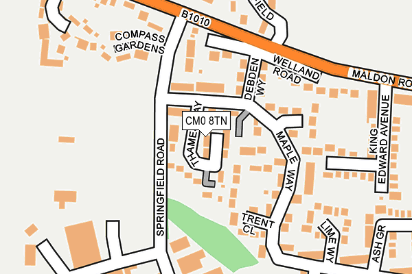 CM0 8TN map - OS OpenMap – Local (Ordnance Survey)