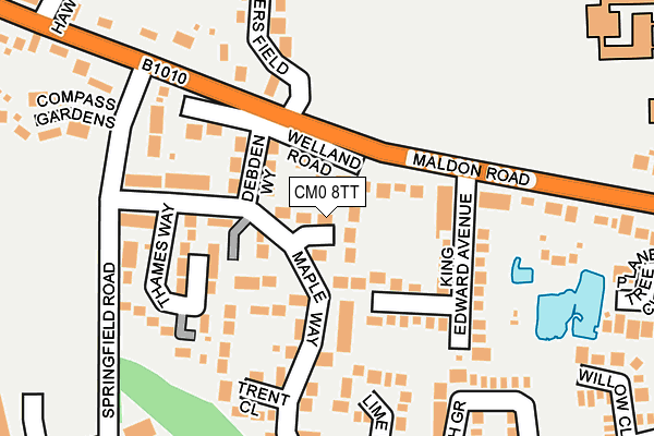 CM0 8TT map - OS OpenMap – Local (Ordnance Survey)