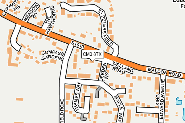 CM0 8TX map - OS OpenMap – Local (Ordnance Survey)