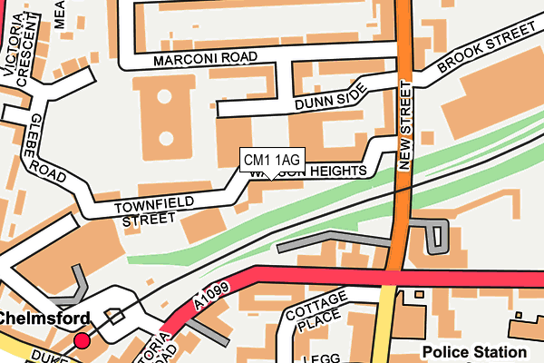 CM1 1AG map - OS OpenMap – Local (Ordnance Survey)