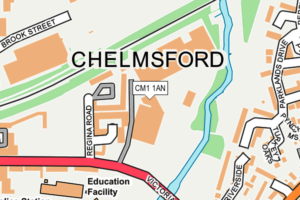 CM1 1AN map - OS OpenMap – Local (Ordnance Survey)