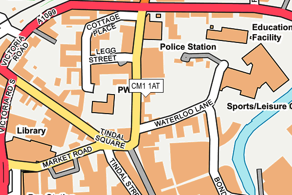 CM1 1AT map - OS OpenMap – Local (Ordnance Survey)