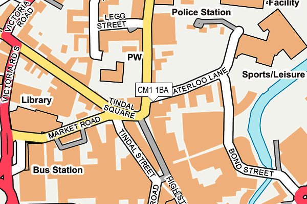 CM1 1BA map - OS OpenMap – Local (Ordnance Survey)