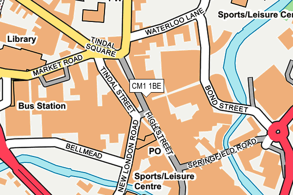 CM1 1BE map - OS OpenMap – Local (Ordnance Survey)