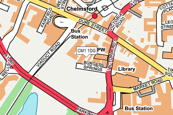CM1 1DG map - OS OpenMap – Local (Ordnance Survey)