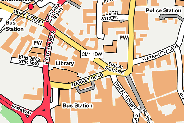 CM1 1DW map - OS OpenMap – Local (Ordnance Survey)