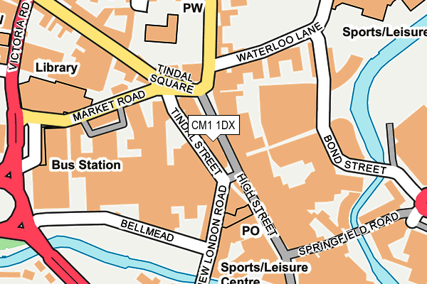 CM1 1DX map - OS OpenMap – Local (Ordnance Survey)