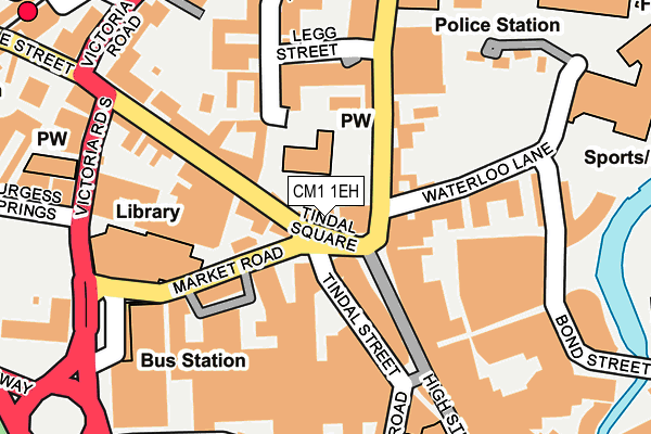 CM1 1EH map - OS OpenMap – Local (Ordnance Survey)