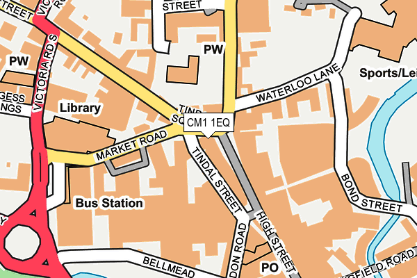CM1 1EQ map - OS OpenMap – Local (Ordnance Survey)