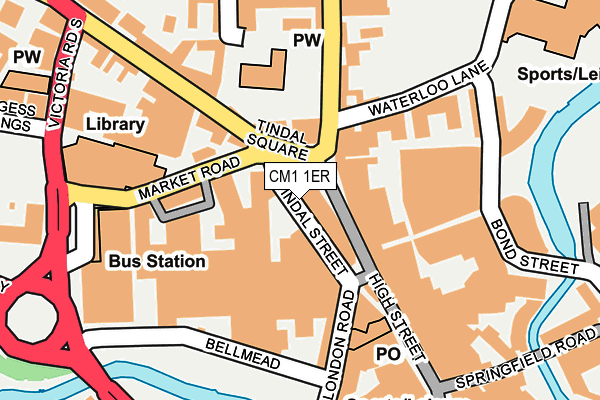 CM1 1ER map - OS OpenMap – Local (Ordnance Survey)