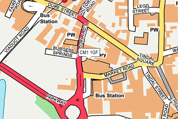 CM1 1GF map - OS OpenMap – Local (Ordnance Survey)