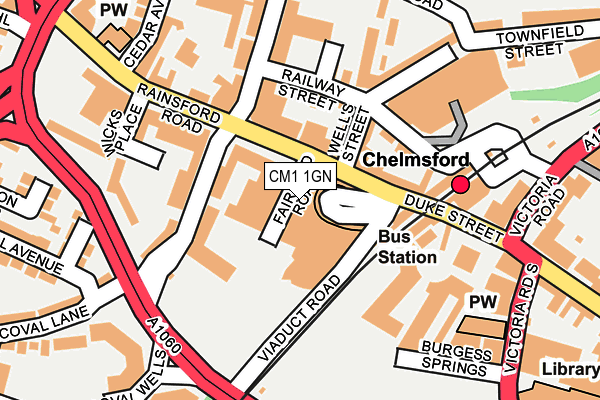 CM1 1GN map - OS OpenMap – Local (Ordnance Survey)