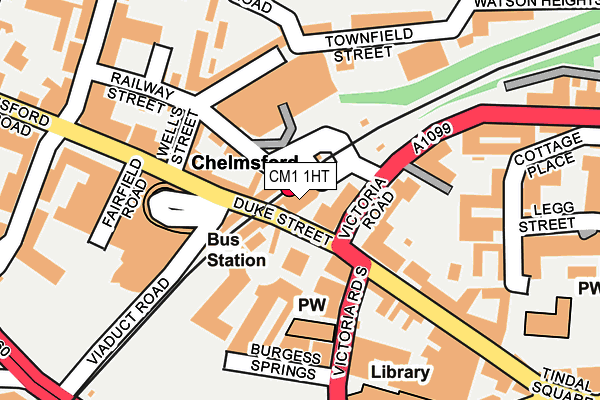 CM1 1HT map - OS OpenMap – Local (Ordnance Survey)