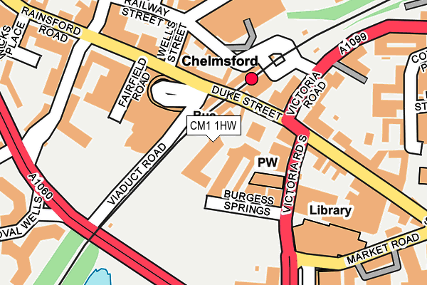 CM1 1HW map - OS OpenMap – Local (Ordnance Survey)
