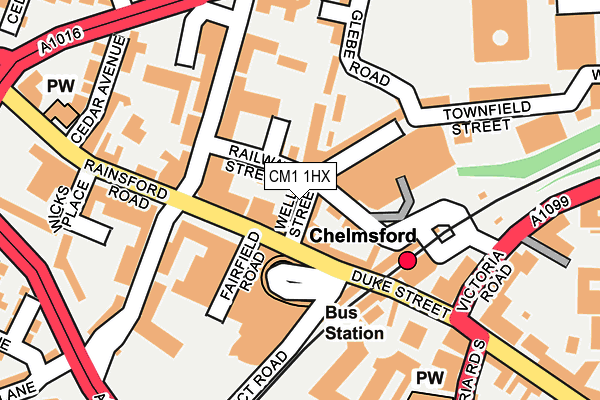 CM1 1HX map - OS OpenMap – Local (Ordnance Survey)