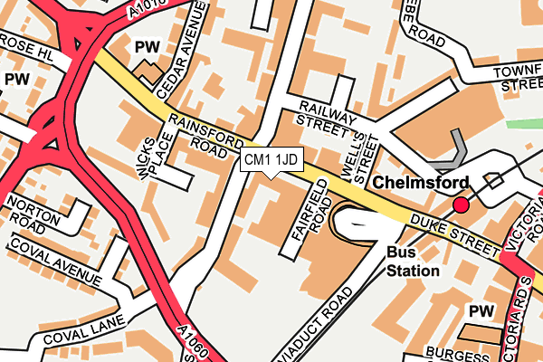 CM1 1JD map - OS OpenMap – Local (Ordnance Survey)