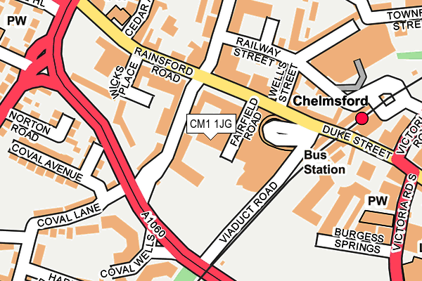 CM1 1JG map - OS OpenMap – Local (Ordnance Survey)
