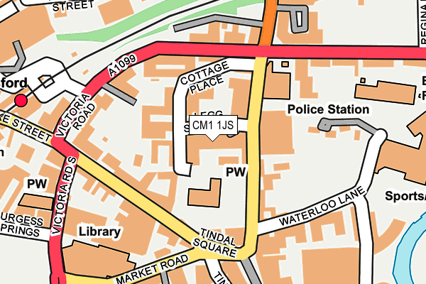 CM1 1JS map - OS OpenMap – Local (Ordnance Survey)