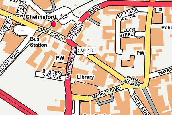 CM1 1JU map - OS OpenMap – Local (Ordnance Survey)