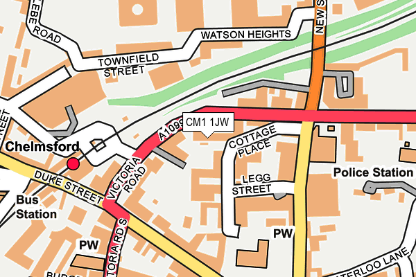 CM1 1JW map - OS OpenMap – Local (Ordnance Survey)