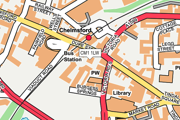CM1 1LW map - OS OpenMap – Local (Ordnance Survey)