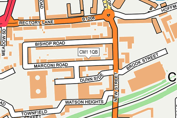 CM1 1QB map - OS OpenMap – Local (Ordnance Survey)
