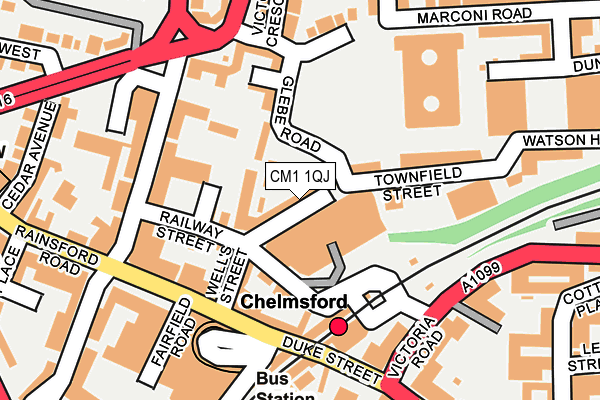 CM1 1QJ map - OS OpenMap – Local (Ordnance Survey)