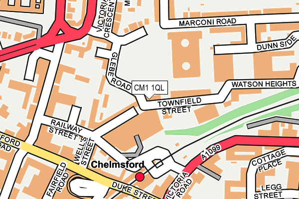 CM1 1QL map - OS OpenMap – Local (Ordnance Survey)