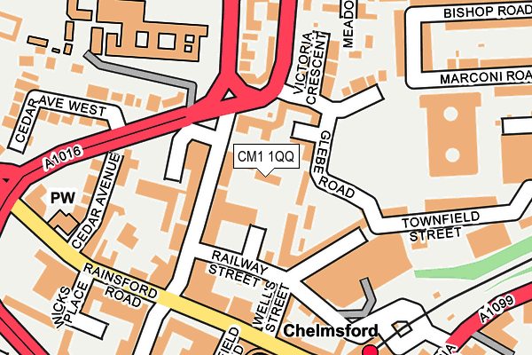 CM1 1QQ map - OS OpenMap – Local (Ordnance Survey)