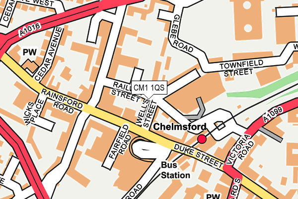 CM1 1QS map - OS OpenMap – Local (Ordnance Survey)
