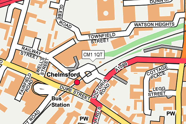 CM1 1QT map - OS OpenMap – Local (Ordnance Survey)
