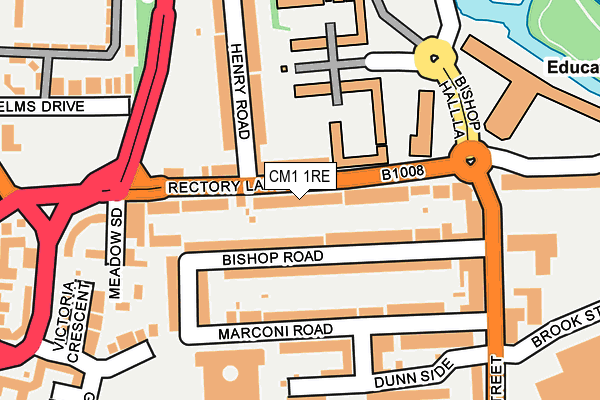 CM1 1RE map - OS OpenMap – Local (Ordnance Survey)