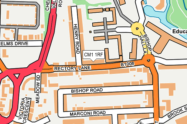 CM1 1RF map - OS OpenMap – Local (Ordnance Survey)