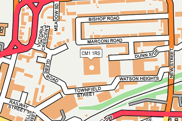 CM1 1RS map - OS OpenMap – Local (Ordnance Survey)