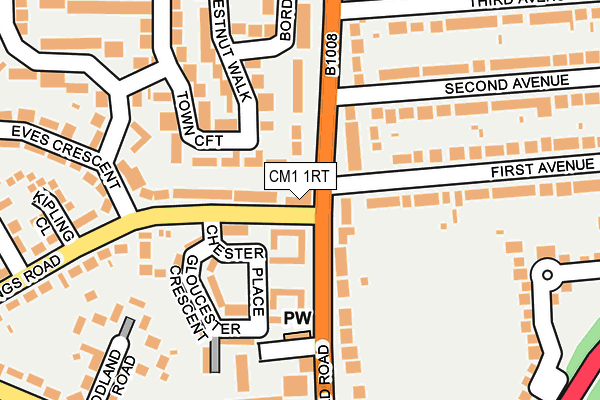 CM1 1RT map - OS OpenMap – Local (Ordnance Survey)