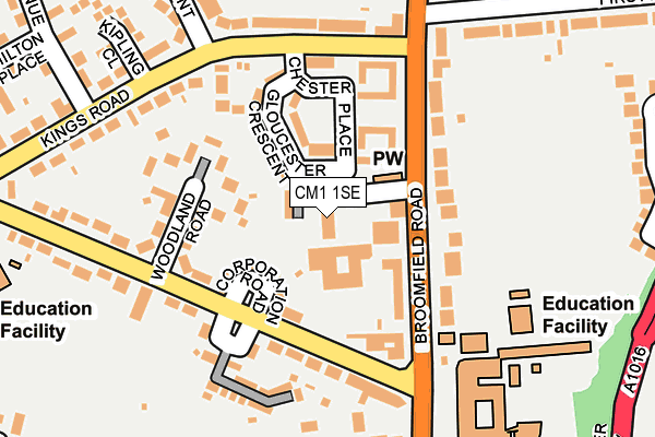 CM1 1SE map - OS OpenMap – Local (Ordnance Survey)