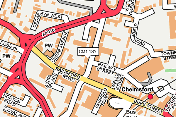 CM1 1SY map - OS OpenMap – Local (Ordnance Survey)