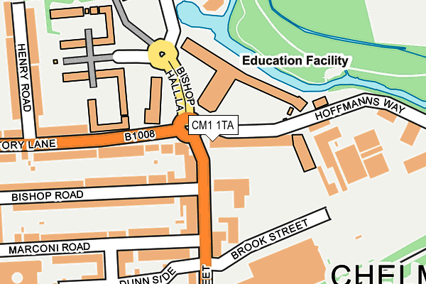 CM1 1TA map - OS OpenMap – Local (Ordnance Survey)