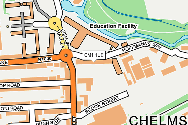 CM1 1UE map - OS OpenMap – Local (Ordnance Survey)