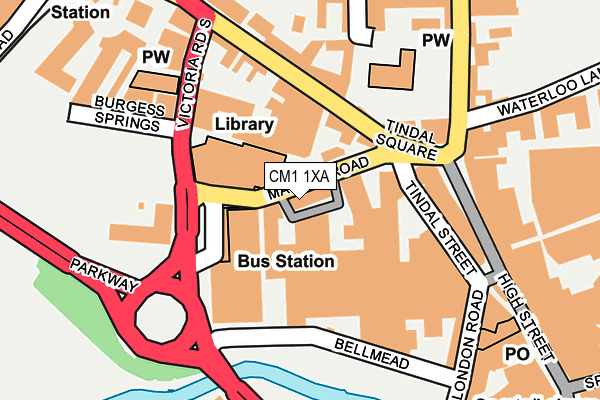 CM1 1XA map - OS OpenMap – Local (Ordnance Survey)