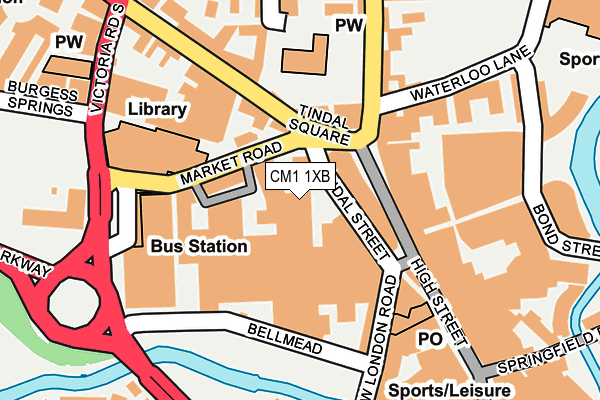 CM1 1XB map - OS OpenMap – Local (Ordnance Survey)