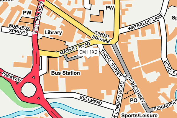 CM1 1XD map - OS OpenMap – Local (Ordnance Survey)