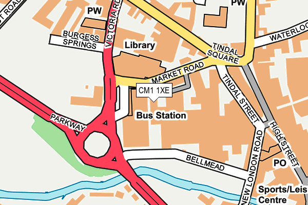 CM1 1XE map - OS OpenMap – Local (Ordnance Survey)