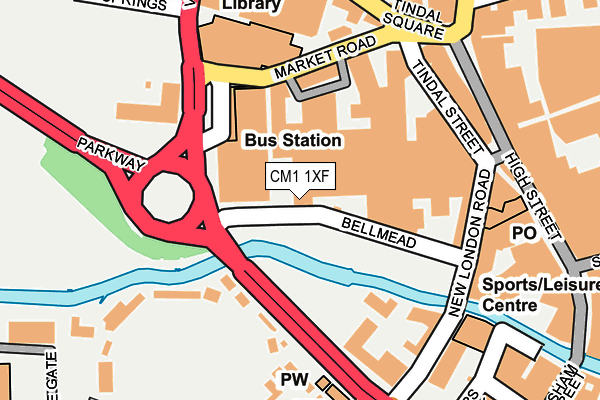 CM1 1XF map - OS OpenMap – Local (Ordnance Survey)