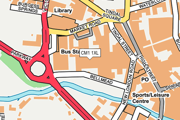 CM1 1XL map - OS OpenMap – Local (Ordnance Survey)