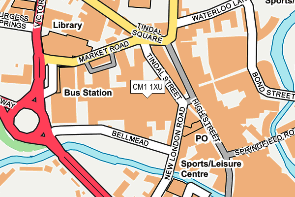 CM1 1XU map - OS OpenMap – Local (Ordnance Survey)
